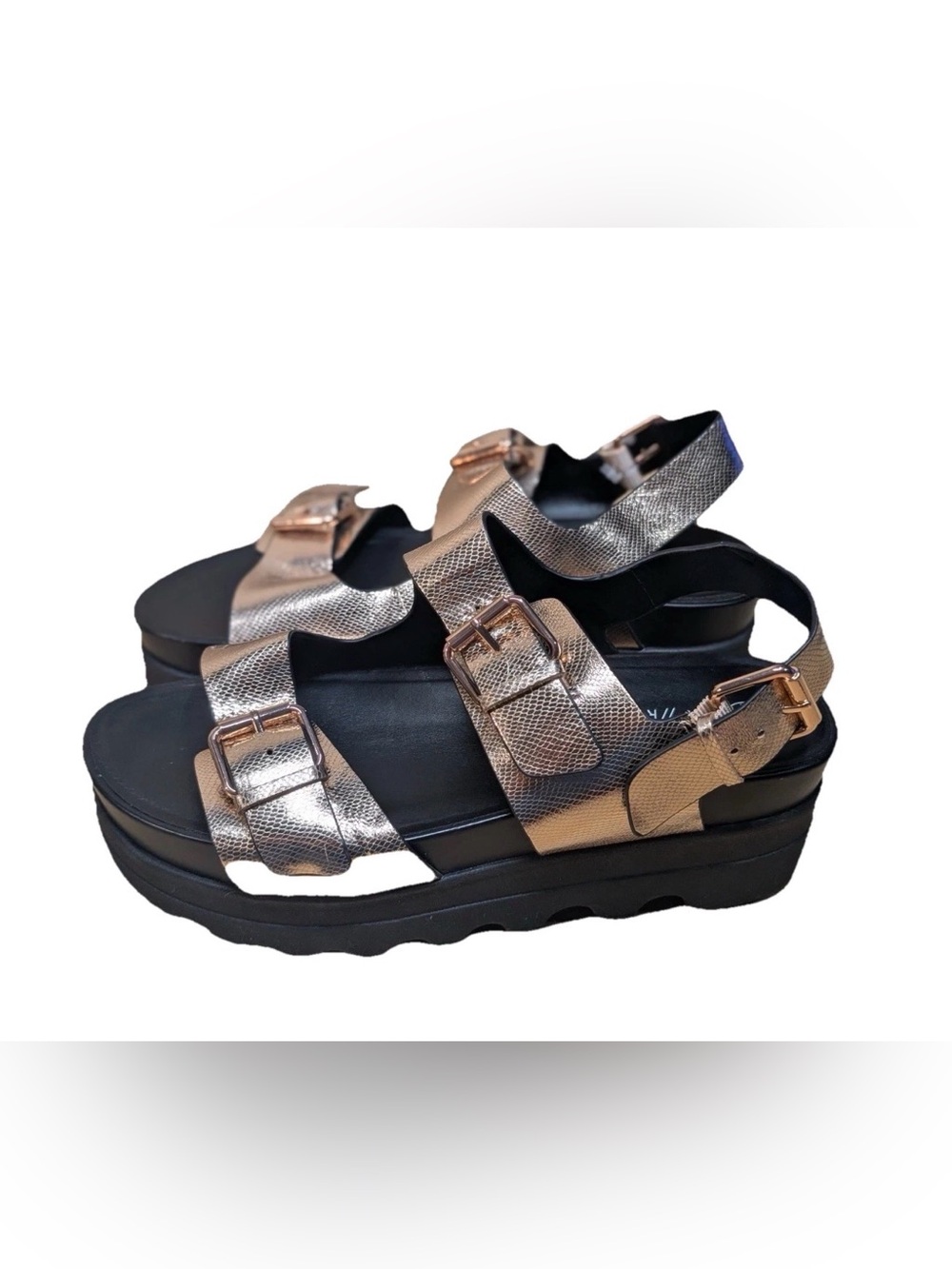 Nurture by Lamaze Rose Gold Metallic Platform Buckle Sandals